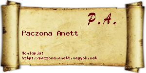 Paczona Anett névjegykártya
